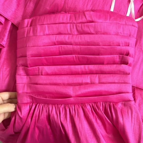 Juniors' Pleated Strapless High-Low Fit & Flare Dress Prom dress - Picture 2 of 10